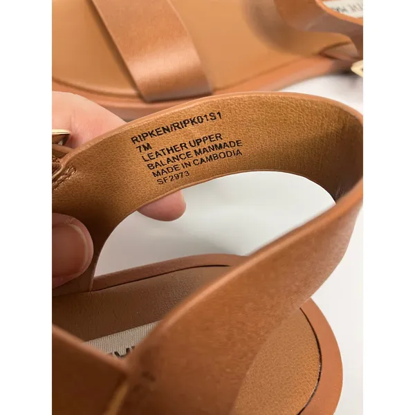 Steve Madden Ripken Sandals Womens 7M Brown Excellent Leather Ankle Strap Flat - Image 4