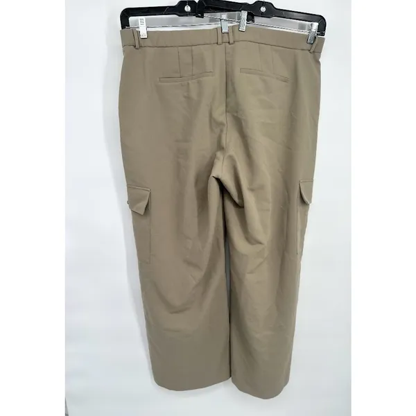 Abercrombie & Fitch Harper Tailored Ultra Wide Leg Cargo Pants‎ Size 35 Long Tan - Image 5