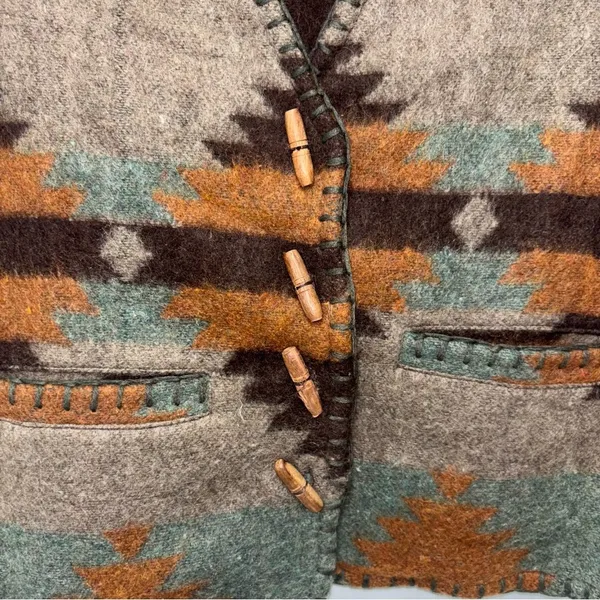 At Last & Co. Vintage Wool/Cotton Blend Vest - Image 2