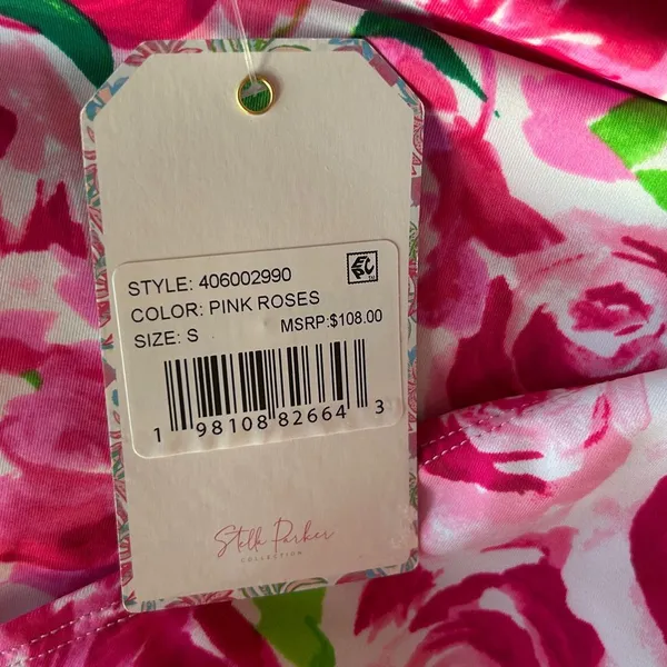 NEW Stella Parker Floral Pink Swim Suit Romper Size Small‎ Modest Shorts - Image 6