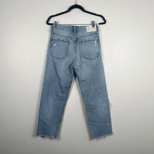 Zara Women's Straight Leg Distressed Jeans Sz‎ 4 - Image 5