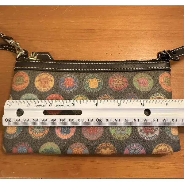 Y2K Dooney &‎ Bourke Wristlet Multicolor Circle Stamp Medallion Logo Design - Image 11
