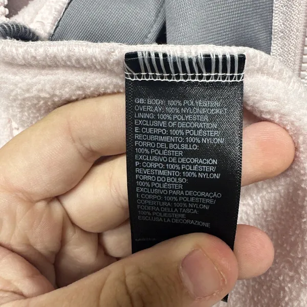 The North Face Youth XL 18/20 Hoodie Light Pink Fleece Jacket Girls Full Zip - Image 10