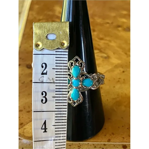 Sleeping Beauty Turquoise Sterling Silver Ring Size 9 - Image 6