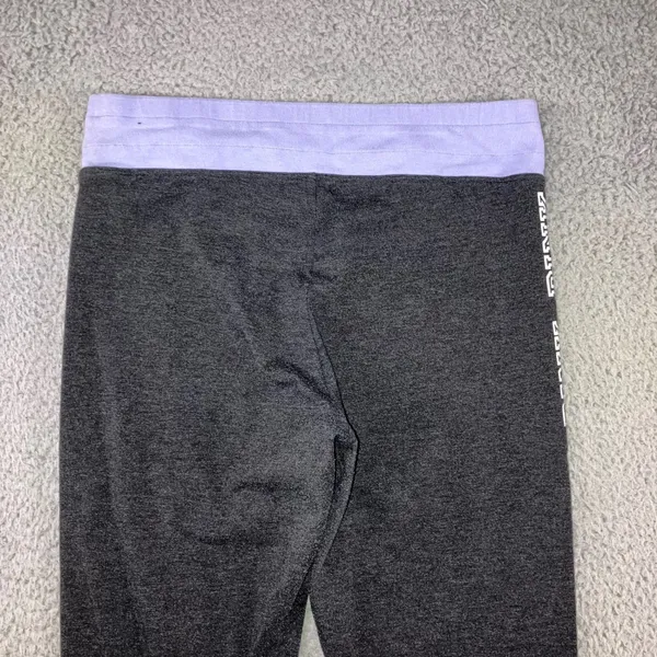 Victoria's Secret PINK Leggings Women‎ Large Charcoal Grey Logo Spellout Y2K - Image 8