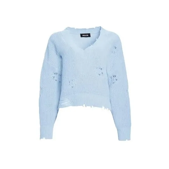 SER.O.YA Syd Seater Sky Blue Size Large‎ Distressed Cropped - Image 2