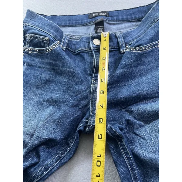 White House Black Market WHBM 6R Slim Ankle Jeans Distressed Medium‎ Wash Blue - Image 6