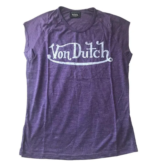 Von Dutch New NEW Womens Small Purple Short Sleeve Raglan Tee - Image 2