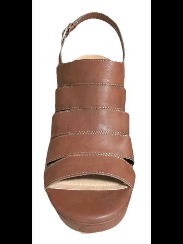 Torrid Shoes Platform Wedge Heels Sandals Size 9.5 Brown NEW - Image 4