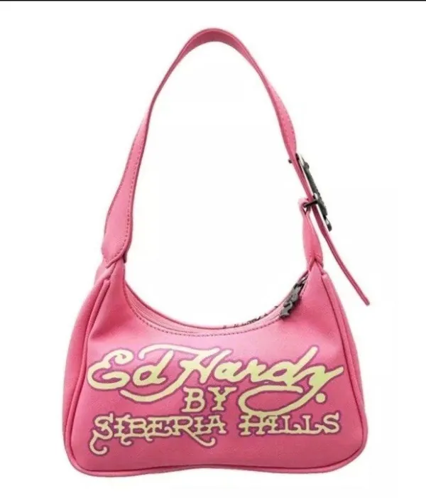 Ed Hardy x Siberia Hills Y2K Pink Purse Shoulder Bag Tiger - Image 2