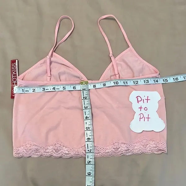 NWT Hot Kiss size medium adorable soft pink bralette crop top adjustable straps - Image 7
