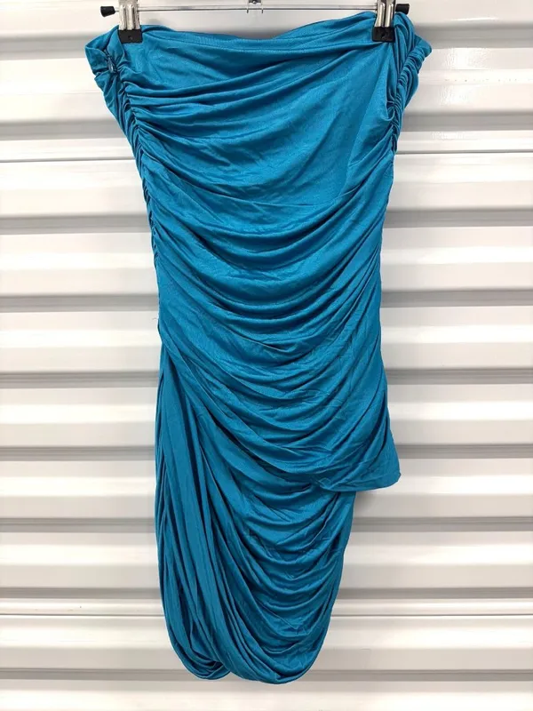 Gauge81 Talsi Mini Dress Deep Lagoon Womens Sizes Medium - Image 5