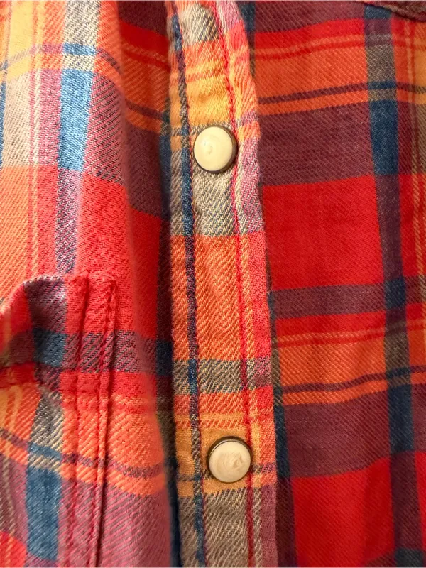 American Eagle Outfitters Red Plaid Button-Down Shirt - Image 2