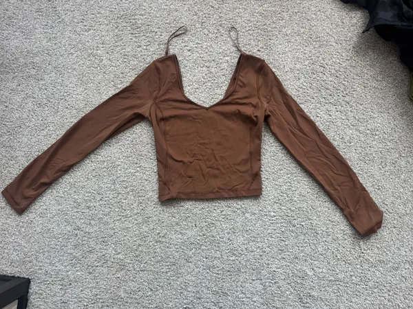 Lululemon Java brown long sleeve cropped top  - Image 3