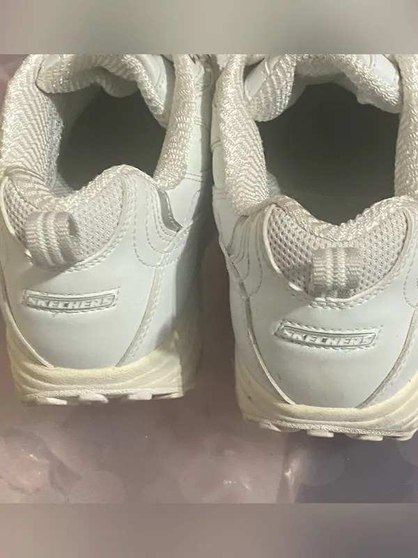Skechers White Women's Platform Shape-Ups Sneakers size 8 casual sporty gym - Image 3