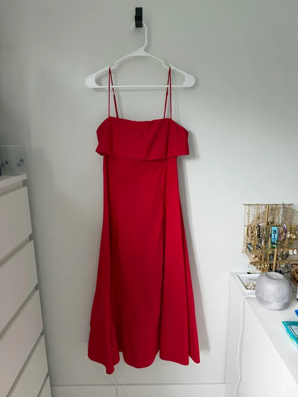 Mango Red Midi Dress - Image 4