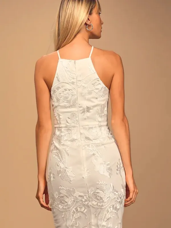 Lulus White In The Moment Floral Embroidered Mini Dress xs - Image 5