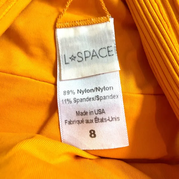 L*Space Cha Cha One Piece Swimsuit Women 8 Yellow Ribbed Beach Resortwear Luxury - Image 7