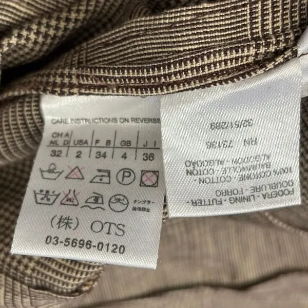 Vintage 90s MaxMara 100% Linen Blazer Sz 2 Made in Italy Brown Check Old‎ Money - Image 10