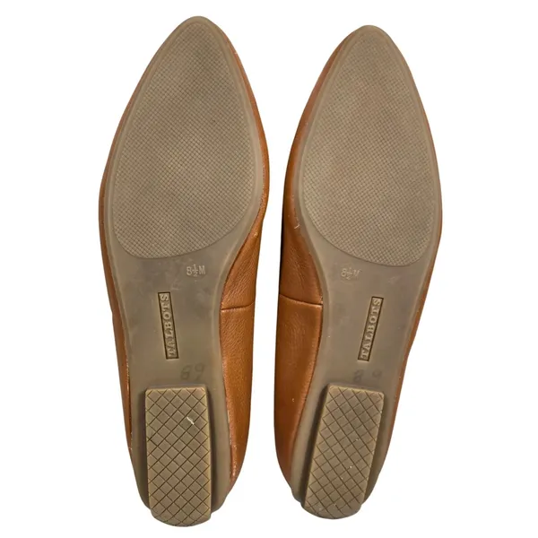 Talbots Womens 8.5 Francesca Tab Driving Moccasins Pebbled Leather Gold Hardware - Image 10