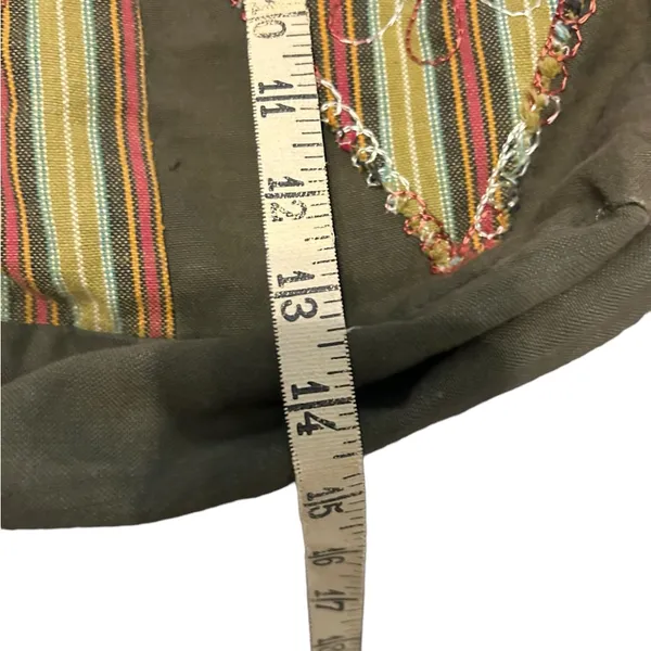 Green floral boho fabric bag - Image 6