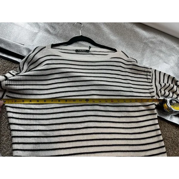 LRL cream & black striped Off Shoulders‎ coastal/farmhouse chic vibe XL - Image 7