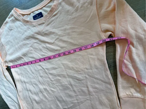 American Eagle Outfitters Women's Crewneck Pullover Sweatshirt in Pale Peach M - Image 6