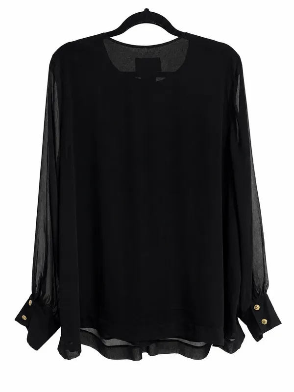Bob Mackie Wearable Art black & gold blouse - Image 3