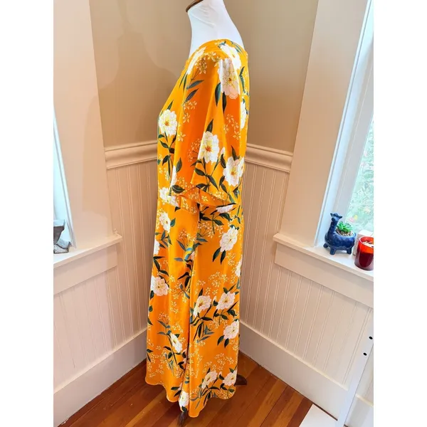 Rachel Rachel Roy Marigold Floral Flutter Sleeve Midi Dress L - Image 11