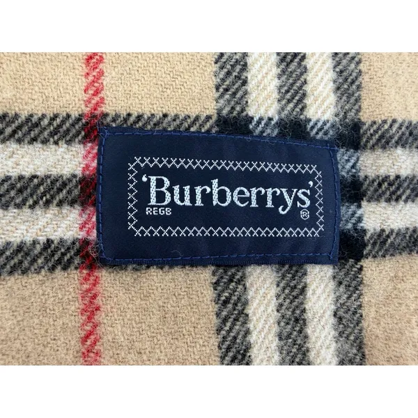 Authentic‎ Vintage Burberrys Nova Check Wool Scarf Camel Plaid Luxury Fringe - Image 3