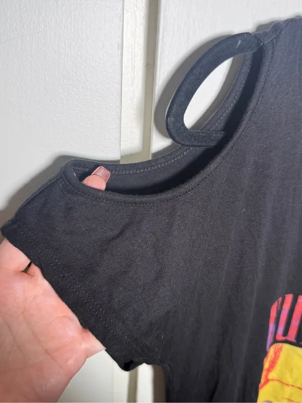 Midnight Hour Guns N' Roses Concert Black Graphic Cold-Shoulder Tank Womens XL - Image 3