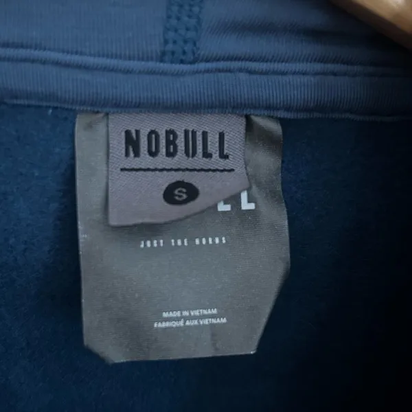 Nobull Blue Fleece Long Sleeve Logo Pullover Hoodie Sweatshirt Size Small NWT - Image 2