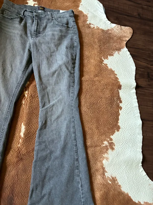 Lee faded black high rise flare jeans size 27 - Image 2