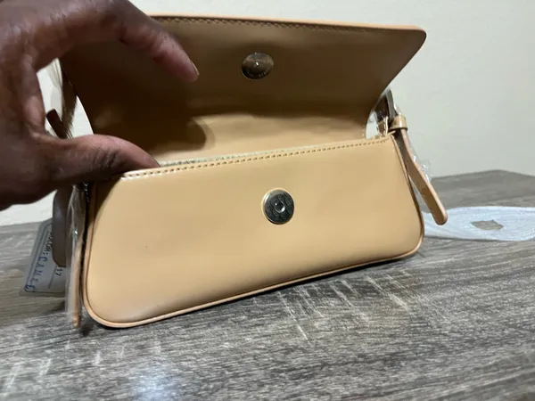 Mini Beige Shoulder Bag Tan - Image 5