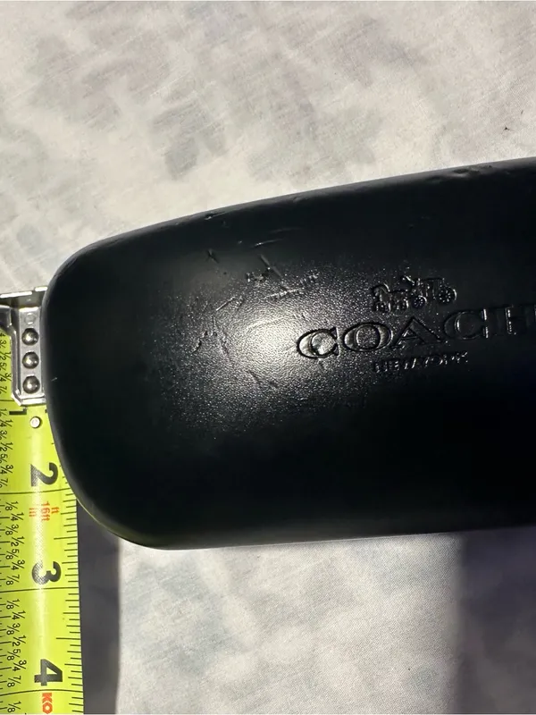 Coach Black Eyewear Case with Gold Logo and Cloth - Image 11