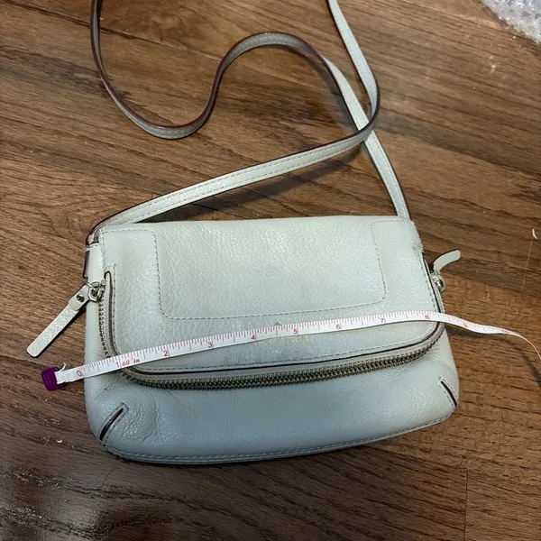 Kate‎ Spade Crossbody Bag Pebbled Leather Gray Zipper Flap Small Preppy Chic - Image 14