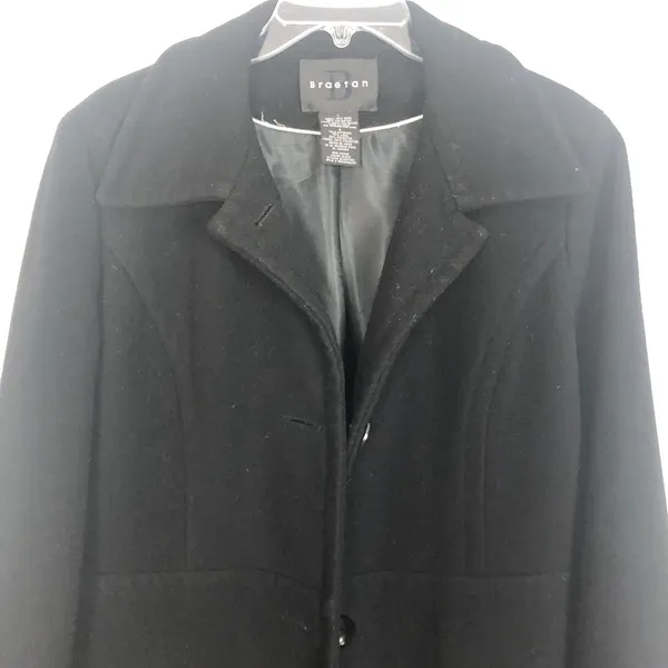 Braetan Womens Long Old Money Wool Pea Coat Large Formal Professional Outdoors - Image 3
