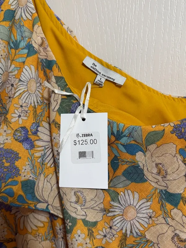 NWT Yellow Floral‎ One Shoulder Ruffle Midi Dress - Image 5