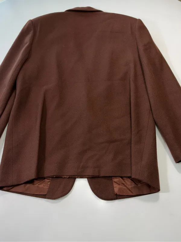 Sag Harbor 100% Wool Rich Brown Single-Breasted Blazer Size 14 - Image 9