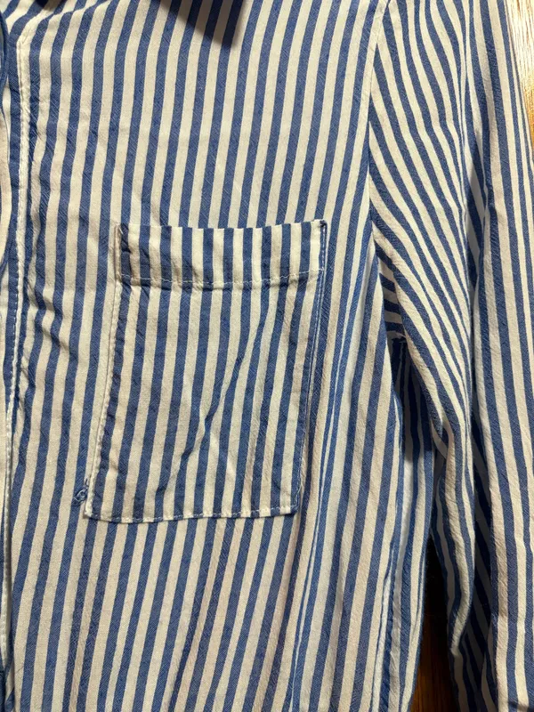Lulus Lifestyle Blue and White Striped Long Sleeve Shirt Dress - Image 5