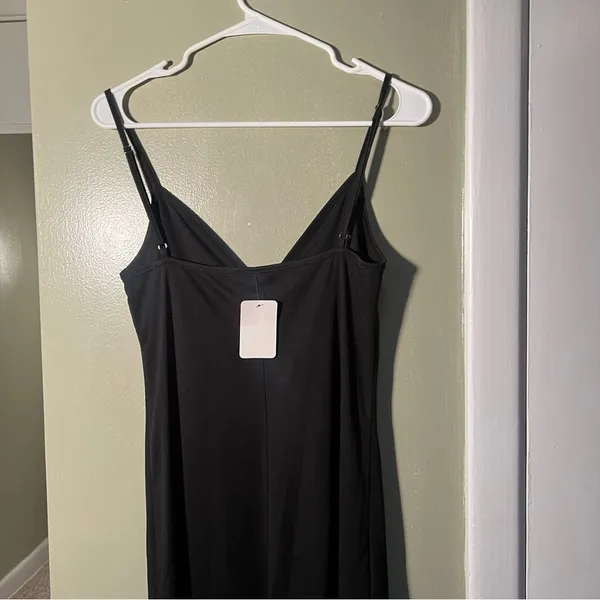Lovestitch Women's Size Small Slow Dance Slip Dress Black Midi Sleeveless V-Neck - Image 8