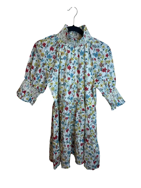 NWT English Factory Floral Smocked High Neck Puff Sleeve Mini Dress - Image 3