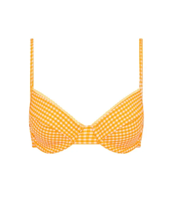 Kulani Kinis Decorative Ditzy Underwire Bikini Top and Y Cheeky Bikini Bottom - Orange Cream - Image 2