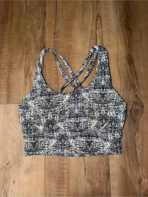 Buff Bunny Black & White Speckled Strappy Sports Bra Size Small - Image 2