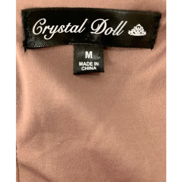 Crystal Doll Womens Pink Champagne Velvet Sequined Mini Skirt Medium NEW - Image 5