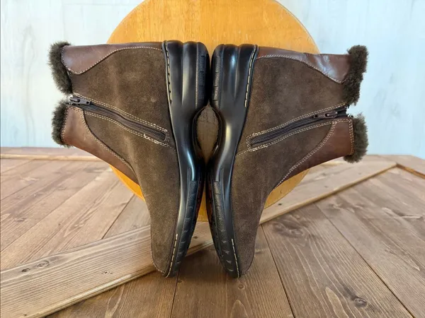 Söfft Women’s Size 7M Brown Leather Suede Shearling Lined Ankle Boots - Image 6