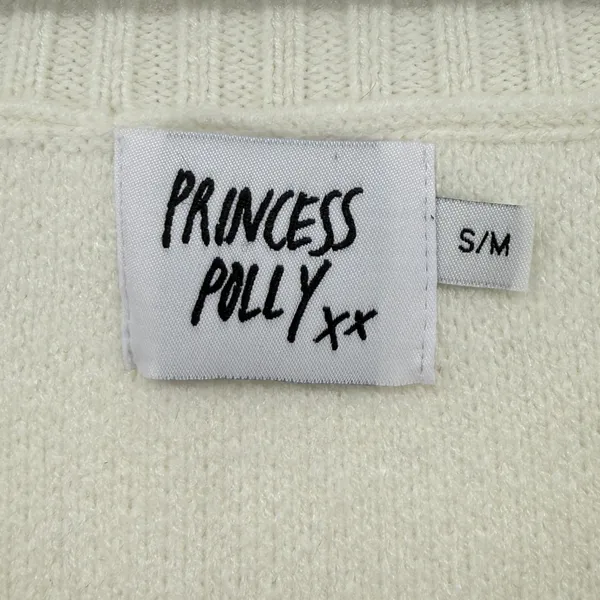 Princess Polly Sleeveless‎ V-Neck Sweater Vest Cream Ivory Women S/M Preppy Y2K - Image 2