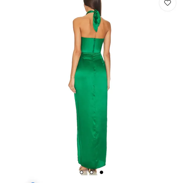 X Revolve Mezcal Gown in Dark Green Amanda Uprichard - Image 2