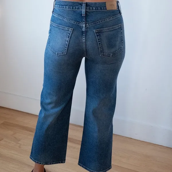 Edwin Anthropologie Bengal Blue Marli Wide Leg Ankle Jeans Size 24 NWT - Image 7