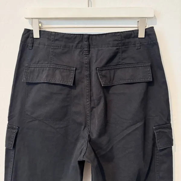 HM Cargo Pants Size 6 Faded‎ Black High Rise Wide Leg Baggy Alternative Grunge - Image 7